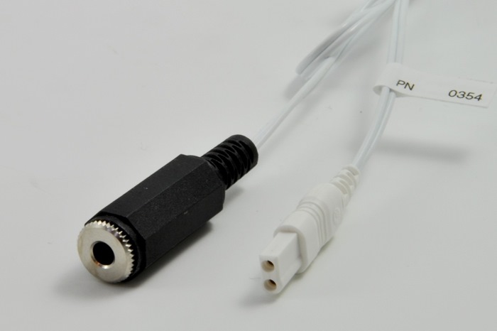 Adapter, Phone connector (3,5 mm mini jack) to Keyhole (male) connector cable 45cm