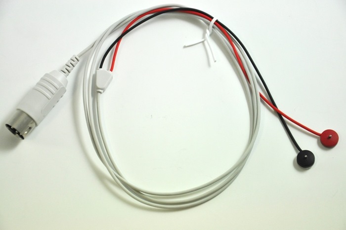 Disc Electrodes, 2x 10 mm discs, w/shielded Cable 1m. 