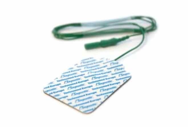 Disposable Adhesive Ground Plate electrodes 40 x 50 mm, 200cm cable, Touchproof Connector (box of 20 pcs)