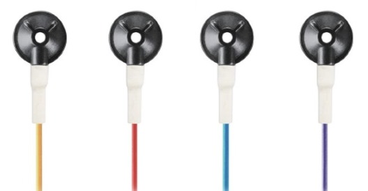 Disposable EEG Cup electrodes, Ag/AgCl, 150cm multicolor cables with Touch Proof connectors (Bag of 25).