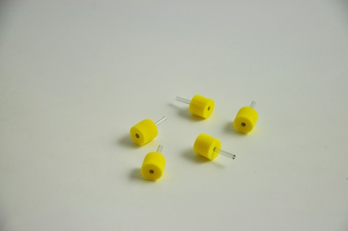 Disposable Foam Eartips 13mm, Yellow with clear pipe. Bag of 50.