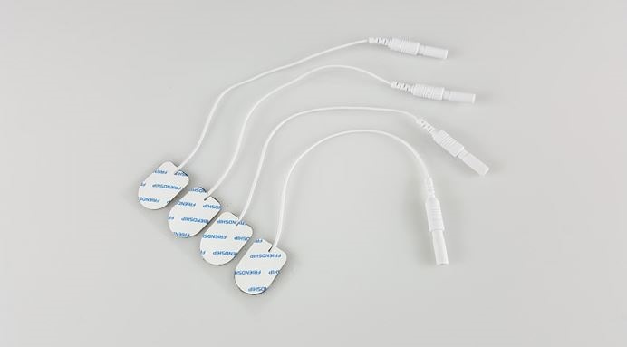 Disposable Pre-gelled Ag/AgCl Surface Electrode, Single, Wire 10cm, Size 15x20mm, WHITE 12x12 set, TP Connector (144 single).