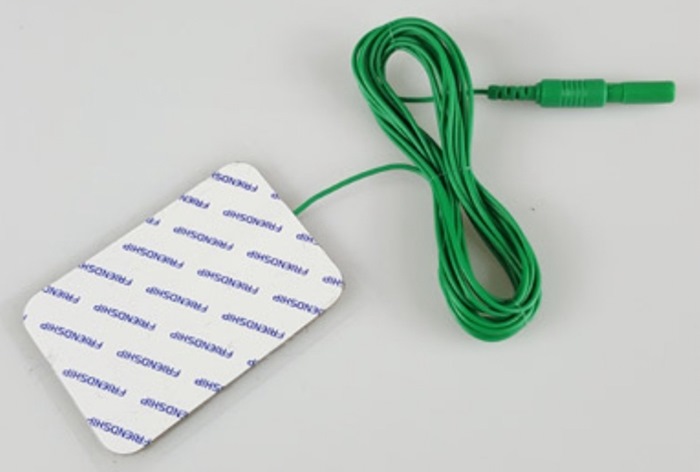 Disposable Surface Ground Electrode Ag/AgCl, size 35x50mm, 200cm cable color Green (box of 24 pcs) FRSH 2001
