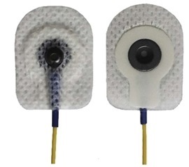 Disposable cup electrode with adhesive tape on top, 150cm cable TouchProof connector (Bag of 10 electrodes)