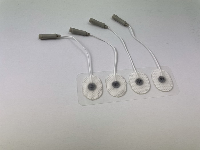 Disposable surface electrode Ag/AgCl, 18x24mm, 10cm cable, 0,7mm connector (Box of 80 electrodes)