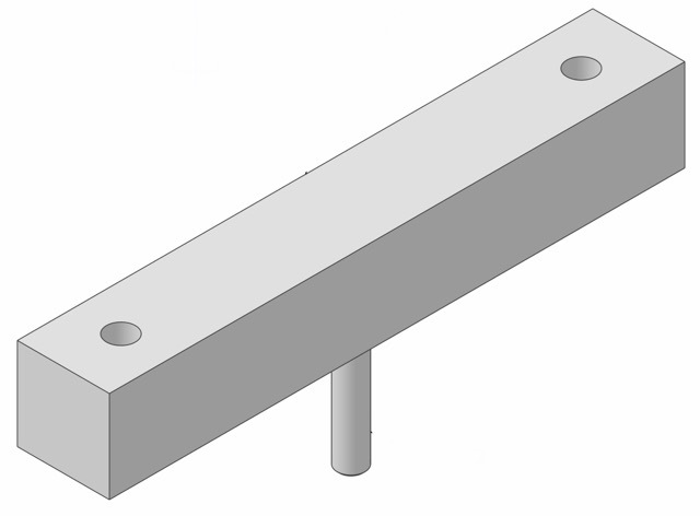 Double arm holder for floor stand or Hospital rail mount (40x40x250mm)