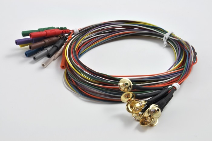 EEG Gold Cup Electrode 150 cm Teflon Wire 10 pcs.