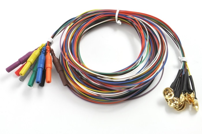 EEG Gold Cup Electrode 250 cm, Teflon Wire 10 pcs.