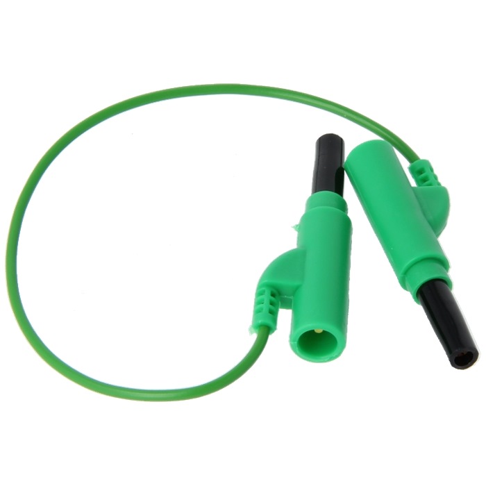 Electrode Connection Linkers/Jumpers, green, TouchProof, female & male, 15cm, package with 5 pcs.