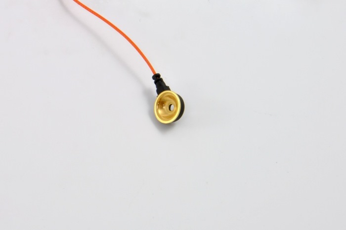 Grass Gold Cup electrode, 10mm with 2mm hole, 120cm cable with Touch Proof connector, (10 pcs.)