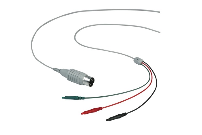 HUSH™ Shielded Electrode Cable 200cm, 3x 0.7 mm female connectors, 5-pole DIN Connector