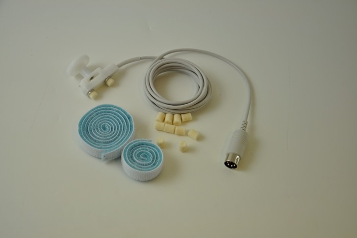 Hand-Held Stimulator with 2x 8mm felt pad tips 23mm apart, cable 200cm with 5-pole DIN Connector (Model NM-420S)