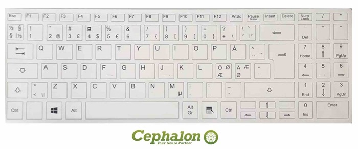 Infection-Control Keyboard Nordic layout 99-keys including 12 function keys