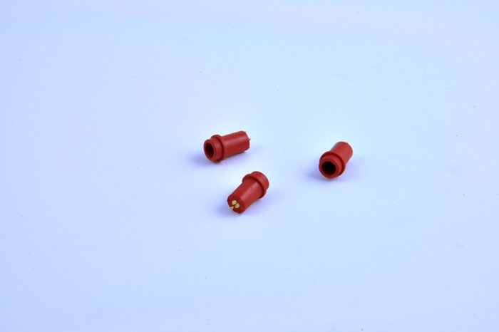 PCB Mount Touch-Proof connector - Red, (Gold pin)