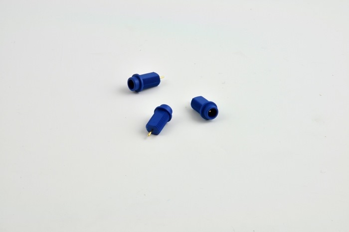 Panel Mount Touch-Proof connector with nut - Blue (Gold pin for soldering)