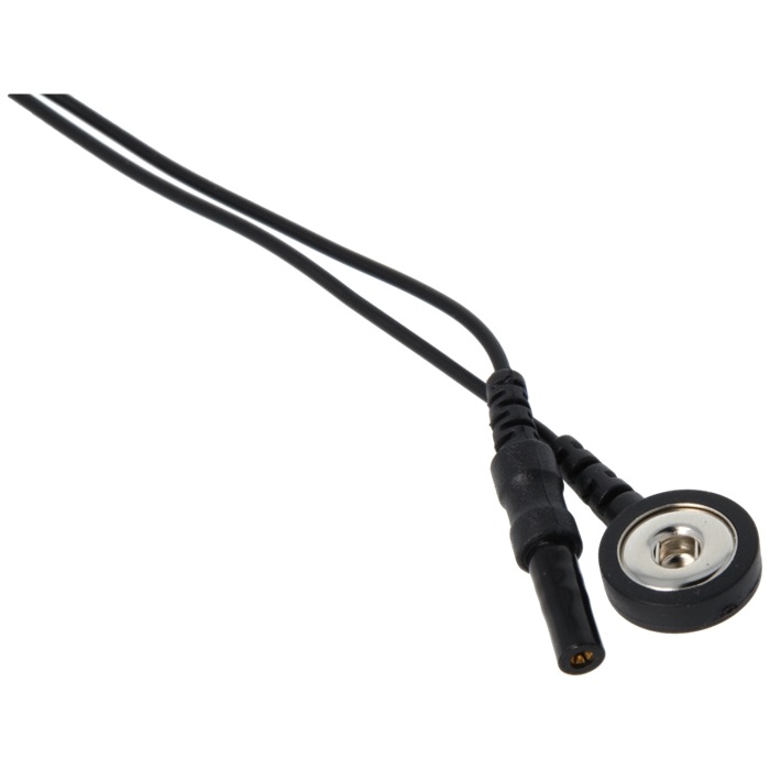 Reusable ECG / EKG Snap Leads, 60cm cable, colour black (bag of 10 pcs)