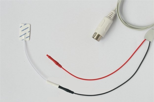 Shielded Electrode Cable 100cm, 5 Pol Din, 2 x 0,7 mm Touch Proof (TP), Red/Black 1 pcs.