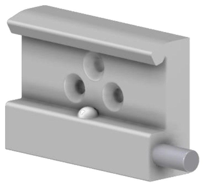 Tuxedo - Claw (extra wide) plane back with 3 screw holes, for use with 10x30mm Medical/Hospital/Wall-Rails