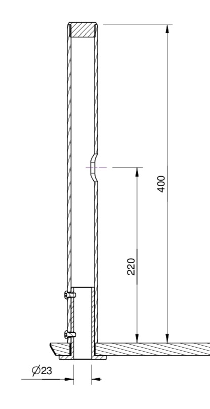 Tuxedo - Panel-PC / Monitor mount (pole 400mm), for Trolley *