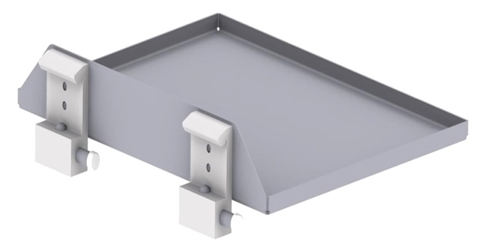 Tuxedo - Shelf for Trolley stainless steel - W300 x D240, incl. 2x Hospital claws size 10mm x 25mm rails