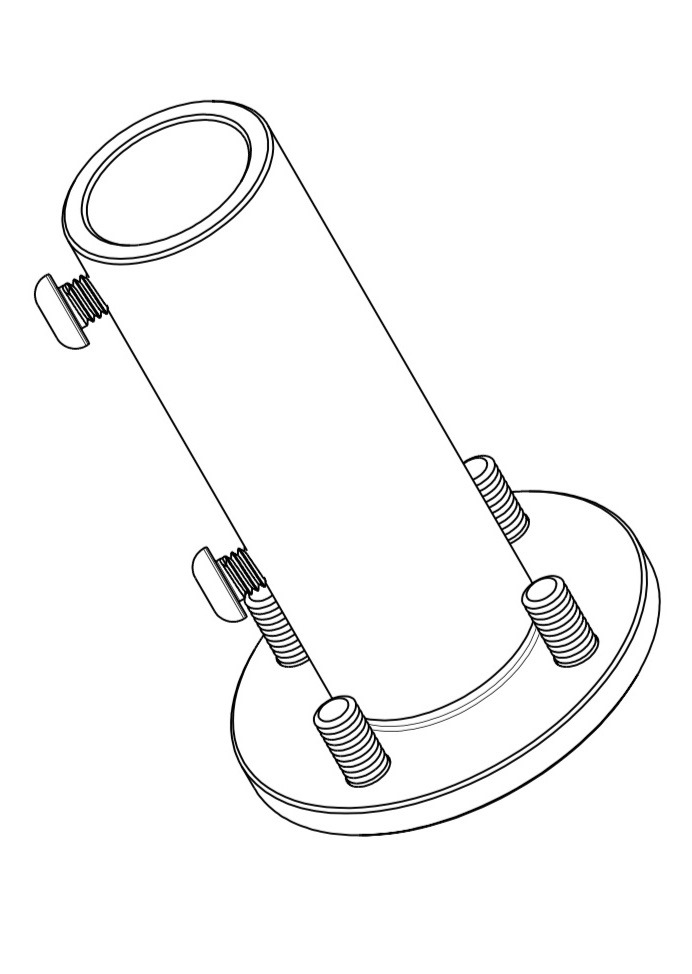 Tuxedo - Tube Desktop Mount for Trolley for Monitor Pole 370mm, 400mm & 800mm