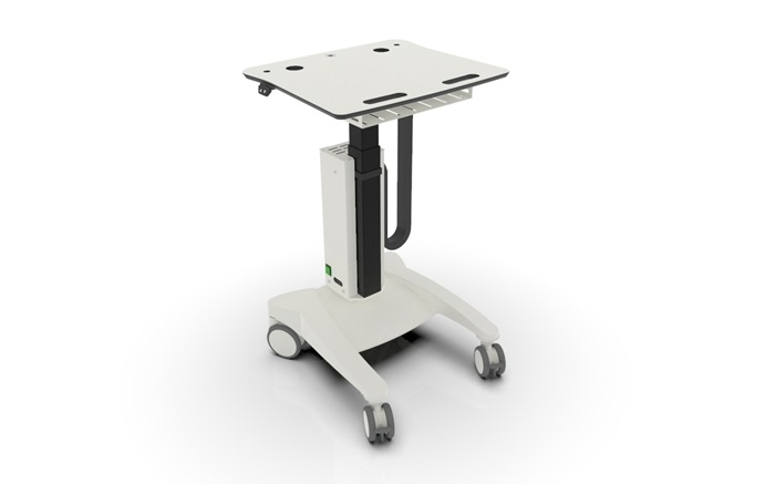 Tuxedo Trolley - Stratus EEG Mini / ICU w. swing pole  - Electrically Height Adjustable *