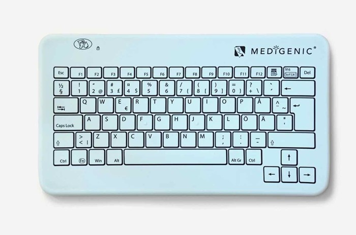 Wireless Infection-Control Keyboard Danish 81 keys