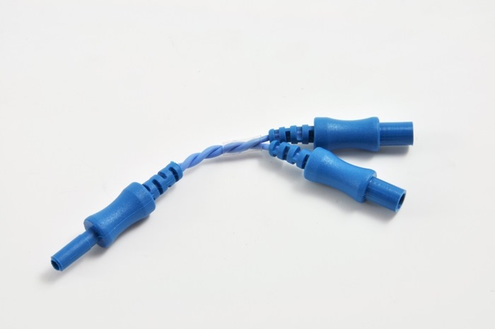 Y-Linked Electrode Adaptor, 10cm cable (One Male to two female TouchProof connectors)