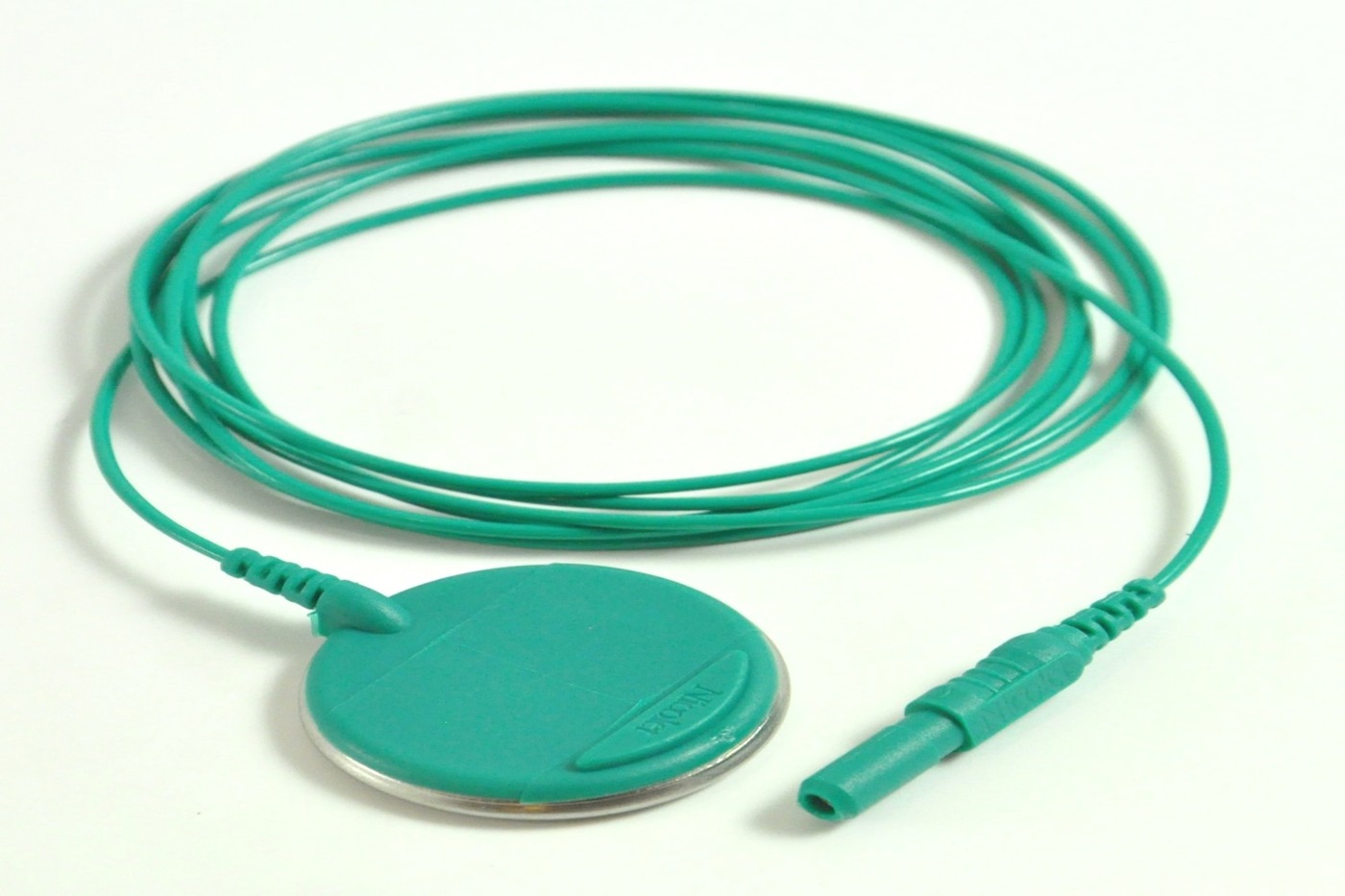 Reusable Ground 30mm Plate Electrode. Lead 125cm 019411700 Cephalon A/S